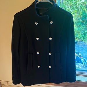 Banana Republic black Pea Coat with silver buttons